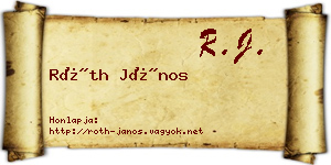 Róth János névjegykártya